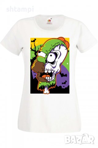 Дамска тениска The Simpsons Homer Simpson 02,Halloween,Хелоуин,Празник,Забавление,Изненада,Обичаи,, снимка 3 - Тениски - 38149469