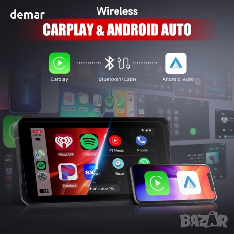 Rimoody екран за мотоциклет с Bluetooth, 6-инчов сензорен екран, снимка 2 - Аксесоари и консумативи - 51469392