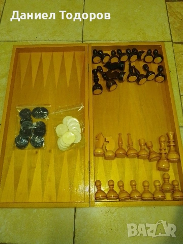 Стар Дървен Шах - Табла. Размери - 48 х 48см. , снимка 3 - Шах и табла - 54313759