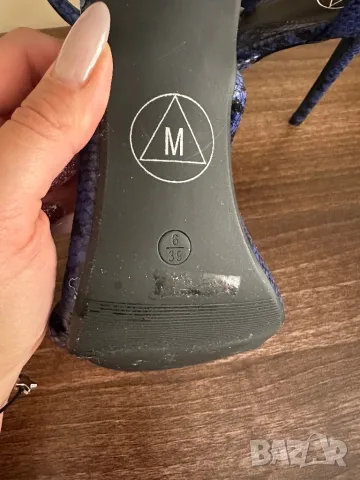 Сини змийски токчета , снимка 3 - Дамски обувки на ток - 50281346