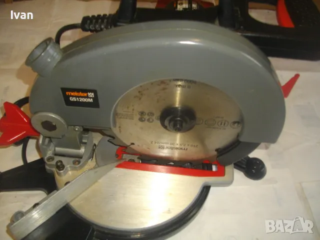 НОВА ОЛЕКОТЕНА НЕМСКА ПРОФЕСИОНАЛНА ПЕНДУЛА ПОВДИГАЩ ЦИРКУЛЯР MEISTER 1200 ВАТА ф210мм 2014г., снимка 12 - Други инструменти - 48708085