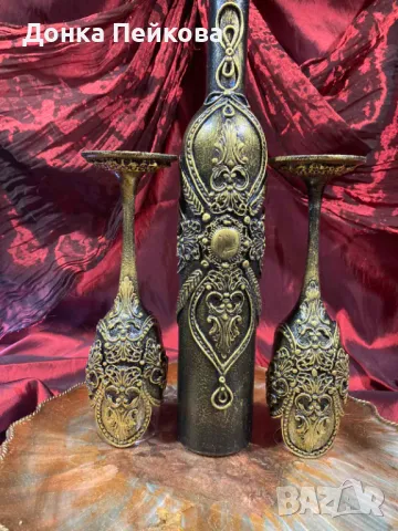 Ръчно изработен сервиз за вино , снимка 4 - Сервизи - 48141421