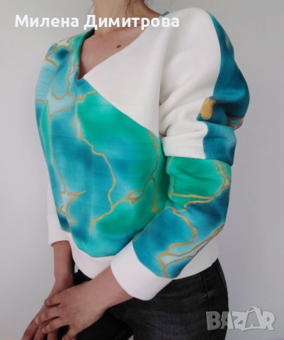  Ръчно рисувани ватирани суичъри , снимка 9 - Суичъри - 50078008