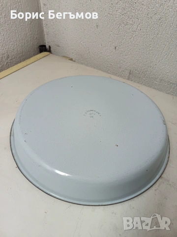 Соц Стара  Емайлирана Тава , снимка 3 - Антикварни и старинни предмети - 53065941