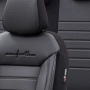 Луксозна тапицерия OTOM текстил с еко кожа COMFORT LINE Design – Черна с черен шев, снимка 5