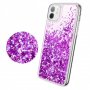 Силиконов кейс MBX Liquid с течност и брокат, За iPhone 11 (6.1), Лилав, снимка 3