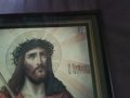 Икона на Исус Христос в стъклена рамка осветена 252х205мм, снимка 3