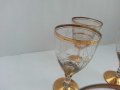 Ретро стъклени чаши с позлата гравирани , снимка 6