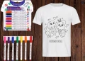 Детски Арт комплект за оцветяване. Тениска+ маркери, снимка 8