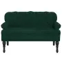 vidaXL Пейка с облегалка, тъмнозелена, 119,5x64,5x75 см, кадифе, снимка 4