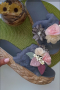 Нови сиви чехли на цветя, снимка 1 - Чехли - 36500715