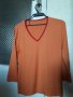 Оранжева памучна блуза с дълъг ръкав