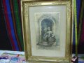 Стара френска уникална  картина Придворна дама  Стил Art Nouveau Барок , снимка 1 - Антикварни и старинни предмети - 44228146
