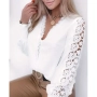 Бала Блуза с дантела по ръкавите, снимка 4