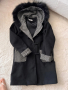 Дамско палто в черно и сиво с пух на качулката, снимка 6