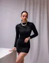 Къса черна дамска рокля , снимка 2