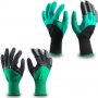 Градинарски ръкавици Garden Genie Gloves, Комплект 2 бр., с нокти, Черно/Зелени, снимка 3