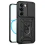 За Realme C100 5G / C83 5G Удароустойчив TPU PC Калъф с Въртяща Стойка, Плъзгащо Капаче за Камерата , снимка 1