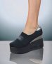 Обувки на платформа - черен неопрен - RK120, снимка 1 - Дамски ежедневни обувки - 41463100