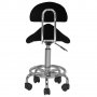 Козметичен/фризьорски стол - табуретка с облегалка AS-6001- 45/60 см - бяла/черна, снимка 4
