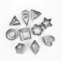 30 бр геометрични метални форми резци квадрат звезда триъгълник ромб кръг сърце резец форма за тесто, снимка 2