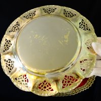 Месингова чиния с ажур 23 см. , снимка 3 - Антикварни и старинни предмети - 40589349