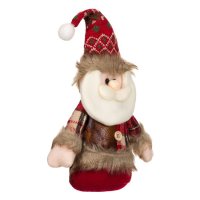 Коледна украса, Дядо Коледа с кариран костюм, 35см, снимка 2 - Декорация за дома - 42707457