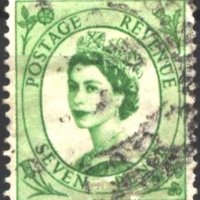 Клеймована марка Кралица Елизабет II 1954 от Великобритания, снимка 1 - Филателия - 38017949