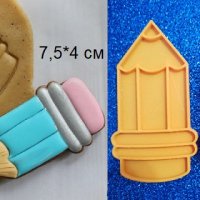 Широк Молив пластмасов резец форма фондан тесто бисквитки, снимка 1 - Форми - 30025840
