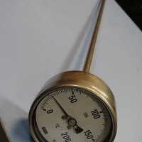 биметален термометър Wika thermometer ф100mm, 0/+200°C, L-1000mm, снимка 1 - Резервни части за машини - 37084112