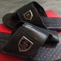 "Philipp Plein" чехли - сандали - мъжки  41 , 42  номер Leather , снимка 2 - Мъжки чехли - 37813570