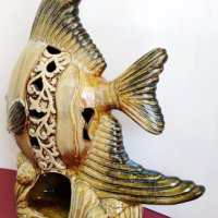Източна статуетка-свещник - Риба, керамика, снимка 4 - Декорация за дома - 35623862