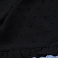 Дамска блуза в черно с къс ръкав и принт на точки, снимка 9 - Корсети, бюстиета, топове - 40494414