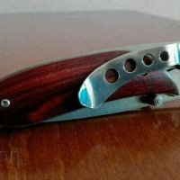 Джобен нож с дървени чирени, снимка 5 - Ножове - 42273759