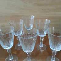 Ретро стъклени чаши гравирани , снимка 9 - Антикварни и старинни предмети - 44928812