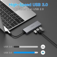 ПРОМО! 6 в 1 USB C Hub - хъб 3 х USB 3.0 + 4K HDMI + четец на карти, снимка 8 - Друга електроника - 31101398
