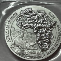 Сребро 1 oz Нилски Крокодил Руанда 2022, снимка 3 - Нумизматика и бонистика - 40706001
