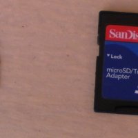 Адаптер за микро SD карта+микро SD карта,Sandisk, снимка 1 - Кабели и адаптери - 42444009