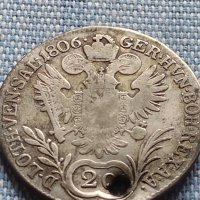 Сребърна монета 20 кройцера 1806г. Франц втори Будапеща Австрия 14955, снимка 10 - Нумизматика и бонистика - 42903554