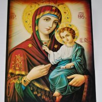 Икона "Света Богородица с младеца"- офсетов печат, снимка 4 - Други - 31686935