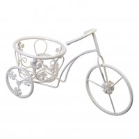 Поставка за саксия - велосипед бял, снимка 1 - Саксии и кашпи - 31540027
