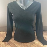 черна блузка с интересен гръб, снимка 1 - Блузи с дълъг ръкав и пуловери - 36164210