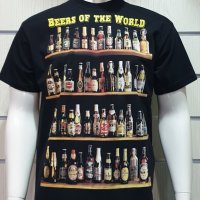 Нова мъжка тениска с трансферен печат Бутилки бири, алкохол, Beers of the world, снимка 2 - Тениски - 28256566