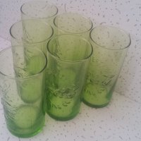 Стъклени чаши Кока Кола от един цвят прозрачно зелени 6 бр, снимка 7 - Колекции - 39408341