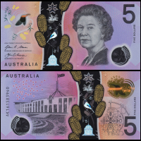 ❤️ ⭐ Австралия 2016 5 долара полимер UNC нова ⭐ ❤️, снимка 1 - Нумизматика и бонистика - 44640878