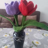 Плетени цветя , снимка 3 - Декорация за дома - 31686229
