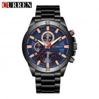 луксозен стилен мъжки часовник Curren, метална верижка, стрелки, спортен, снимка 7 - Мъжки - 34246874