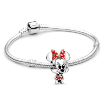 Disney Lilo and Stitch, Minnie Mouse гривна с талисма тип Pandora Лило и Стич, 20 лв, снимка 3 - Гривни - 44740735