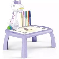 Детска маса с проектор Еднорог + Аксесоари, снимка 2 - Рисуване и оцветяване - 42832562