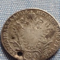 Сребърна монета 20 кройцера 1818г. Франц втори Австрийска империя 28662, снимка 6 - Нумизматика и бонистика - 42899857